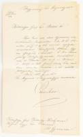 1863 Gróf Desewffy Károlynak, Nógrád megye kir. biztosának címzett levél címzett levél