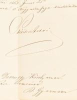 1863 Gróf Desewffy Károlynak, Nógrád megye kir. biztosának címzett levél címzett levél