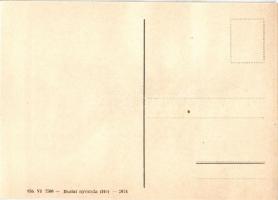 Krampusz. Bélyegekből kivágott és összeragasztott képeslap. Budai nyomda / Krampus. Made out of stam...