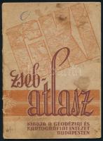cca 1950 A GKI zsebatlasza. Terv., rajz. és kiadja a Geodéziai és Kartográfiai Intézet. Bp., Offset-ny., 32 p. Kiadói tűzött papírkötés, foltos.