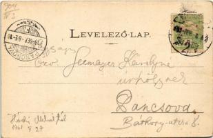 1903 Temesvár, Timisoara; Kossuth Lajos utca, Temesvár-Józsefvárosi Takarékpénztár, villamos / stree...