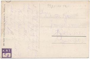 1922 Püspökladány, Kossuth Lajos utca, Kohn Dávid üzlete, templom. Vasúti levelezőlapárusítás 5961. ...