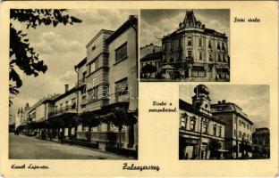 1943 Zalaegerszeg, Kossuth Lajos utca, Fő tér, drogéria, Postapalota (EK)