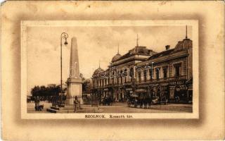 1913 Szolnok, Kossuth tér, Fehér Adolf, Koppán György, Komáromi József, Rosenzveig üzlete, drogéria. Gettler József kiadása (EM)