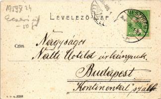 1908 Veszprém, Kossuth Lajos utca, piac, Neugebauer Ferencz üzlete (fl)