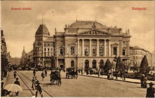 Budapest VIII. Rákóczi út, Nemzeti színház (Népszínház), villamos (EK)