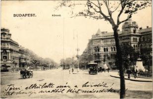 1915 Budapest VI. Andrássy út, Kodály körönd, omnibusz (EK)