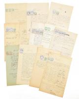 cca 1870-1900 10 klf okmány magas illetéklerovásokkal / 10 documents with high frankings