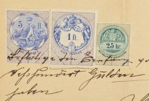 cca 1870-1900 10 klf okmány magas illetéklerovásokkal / 10 documents with high frankings