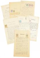 1898 7 klf okmány klf tarifák szerinti illetékelésekkel, benne magas is / 7 documents with different levels of frankings