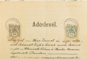 1898 7 klf okmány klf tarifák szerinti illetékelésekkel, benne magas is / 7 documents with different...