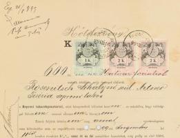 1898 7 klf okmány klf tarifák szerinti illetékelésekkel, benne magas is / 7 documents with different...