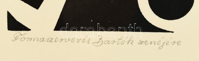 Koncz Béla (1925-2002): Formaszervezés Bartók zenéjére. Szitanyomat, papír, jelzett, számozott (69/1...