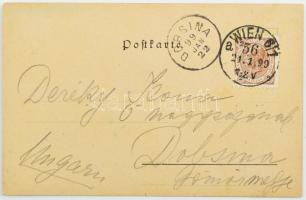 1899 A Szecesszió Háza Bécsben. Képeslap rajta Ernst Stöhr, Koloman Moser, Joseph Hofmann, Max Kurzw...