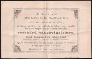 1885 Nagykőrös meghívó táncvigalomra.