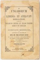 Kemper, Josephus: De Ungarorum ex Lebedia et Atelcuzu demigratione primisque Francos inter et illos foederibus et bellis. Dissertatio inauguralis... Publice defendet Josephus Kemper billerbecensis. Monasterii [Münster], 1857., Ex typographia Friderici Cazin, IV+51 p. Latin nyelven. Kiadói papírkötés, foltos, szakadt borítóval.