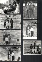 Budapest Építők úszóversenyen és a versenyzőkről készült fotók, 15 db, 5,5×8,5 és 12×9 cm közötti méretekben