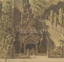 Captain James Kershaw rajza után, William Daniell (1769-1837) metszése: A nagy pagoda északi panorám...