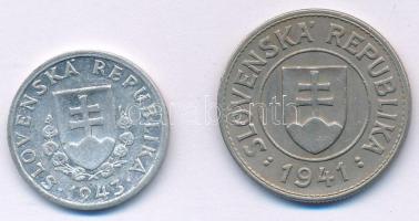 Szlovákia 1941. 1K Cu-Ni + 1943. 20h Al T:XF,VF
Slovakia 1941. 1 Koruna + 1943. 20 Halierov Al C:XF...