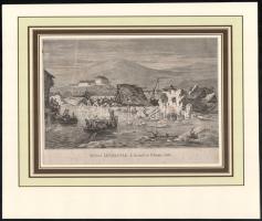 Cca. 1870. Budai árvízkép. 2 db Rotációs fametszet. 15x21 cm