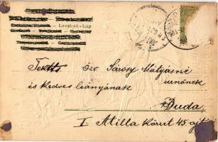 1903 Boldog pünkösdi ünnepeket! Dombornyomott / Pentecost embossed greeting (Rb)