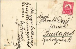 Húsvéti üdvözlet, hárfán játszó nyuszi / Easter greeting, rabbit playing on the harp. EAS 5117. lirt...