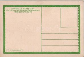 Neujahr 1917. Offizielle Karte für Rotes Kreutz Kriegsfürsorgeamt Kriegshilfsbüro. K.F.A. Neujahrsse...