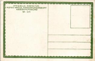 Schwieriger Vormarsch in Serbien. Offizielle Karte für Rotes Kreutz Kriegsfürsorgeamt Kriegshilfsbür...