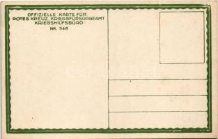 Die serbische Armee auf der Flucht. Offizielle Karte für Rotes Kreutz Kriegsfürsorgeamt Kriegshilfsb...