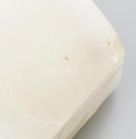 Antik fehér kalcedon üveg váza, sérült, m: 10 cm