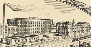 Gönczi-Gebhardt Tibor (1902-1994): Győri Textil Művek, grafika terv, 1930 körül. Tus, papír, jelzett...