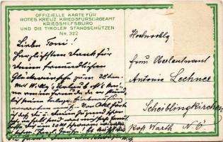 Tiroler im Feuerkampf! Offizielle Karte für Rotes Kreutz Kriegsfürsorgeamt Kriegshilfsbüro und die T...