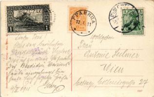 1911 Myslowice, Myslowitz O.-S.; Gruss von der Dreikaiserreichsecke, Russische Grenzwache in Modrzej...