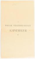 1891 A Magyar Vígszínház Egylet alapszabályai 8 p