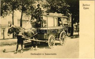 Berlin, Berliner Typen: Omnibuspferd in Sommertoilette / omnibus horse in summer costume