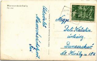 1944 Marosvásárhely, Targu Mures; Fő tér, üzletek, Körtesi Károly fényképész felvétele és kiadása / ...