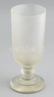 Homoküveg kehely, váza. edény. 16 cm