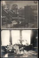 cca 1930 Lakás belső terei, lakberendezési részletek, 6 db fotó, felületén törésnyomok, 17,5×23,5 cm