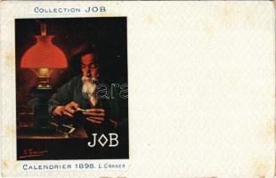 Collection Job. Calendrier 1898. / Francia cigaretta papír reklám / French cigarette rolling paper advertisement s: L. Graner (EK)