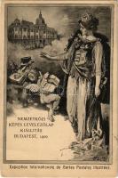 1900 Budapest, Nemzetközi Képes Levelezőlap Kiállítás / Exposition Internationale de Cartes Postales Illustrées / International Postcard Exhibition + So. Stpl s: Heyer (EK)