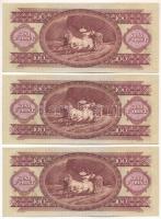 1975. 100Ft (3x) sorszámkövetők "B 212 164264 - B 212 164266" T:XF-F szép papír
Adamo F33