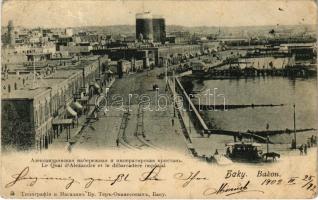 1902 Baku, Bakou; Le Quai dAlexandre et le débarcadere impérial / quay (fa)