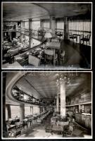 Az Országház kávéház belső terei, 7 db fotó, részben kartonra ragasztva, felületi törésnyomokkal, 12...