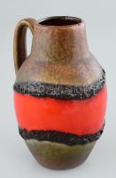Német retro kerámia váza. Kézzel festett, jelzés nélkül, alján lepattanás, 17 cm