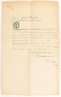 1876 Vágújhely, keresztelési anyakönyvi kivonat Weisse József rabbi aláírásával
