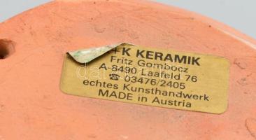 Fritz Gombocz osztrák iparművész kerámia tál. Kézzel festett, jelzett hibátlan 16x18 cm