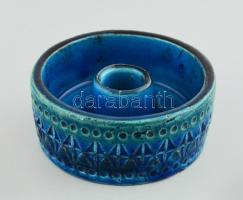 Bitossi Olasz rimini-kék kerámia tálka. Kézzel festett, jelzett, sorszáozott hibátlan 10 cm