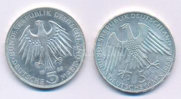 Német Szövetségi Köztársaság 1968G 5M Ag "Gutenberg János halálának 500. évfordulója" + 19...