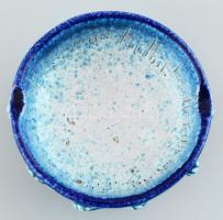 Jelzés nélkül: mázas kerámia tálka, kézzel festett, hibátlan 12 cm,