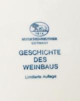 Hutschenreuter szőlő szüretelési jelenetet ábrázoló porcelán dísztál. Matricás, jelzett, hibátlan 21...